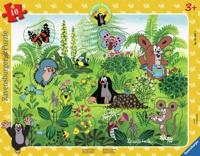 Produktbild von Puzzle 10T Konturenschnitt Spielspaß im Garten 3+
