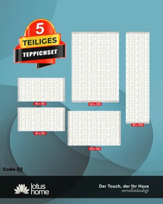 Produktbild von 5-teiliges Teppich-Set Quadra Code-02