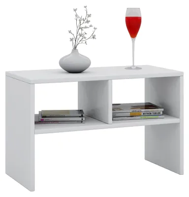 Produktbild von Beistelltisch aus Holz | Schlichter Couchtisch | Maße ca. H. 40 x B. 63 x T. 30 cm | Wohnzimmertisch | Kaffeetisch