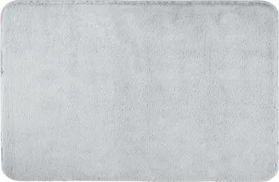 Produktbild von WENKO Badematte Mod. Saravan weicher Mikrofaser Bad-Teppich mit rutschhemmender Rückseite schnelltrocknend und fusselfrei 50 x 80 cm Hellgrau