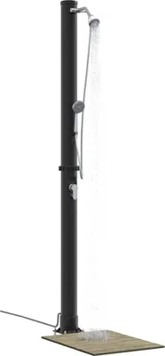Image de Douche solaire extérieure Noir 217 cm PVC et Aluminium