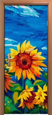 Produktbild von Türposter 80x200 cm Türaufkleber Türtapete Türfolie Klebefolie Wand Pflanzen Blumen Sonnenblumen