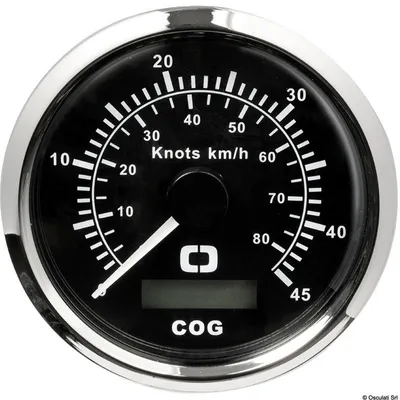 Image de Compteur de vitesse Boussole GPS noire/polie , 1 pièce