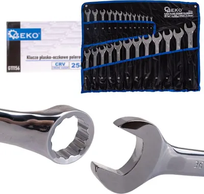 Obrázek produktu pro GEKO Klíče očkoploché 6-36mm, CrV, sada 25ks G11156
