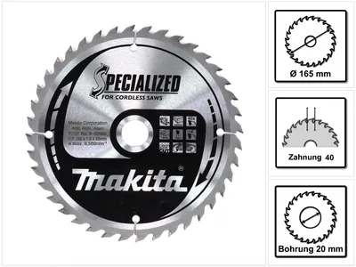 Produktbild von Makita SPECIALIZED Sägeblatt 165x20x40Z