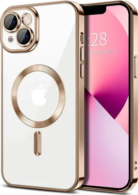 Produktbild von Magnetische Klar Hülle für iPhone 13, Kompatibel mit MagSafe, Elektroplattiert Handyhülle mit Kameraschutz Braun