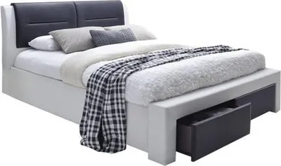 Image de Lit rembourré 140 avec tiroirs pour la chambre Cassandra