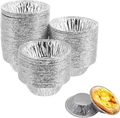 Image de Moules à tarte jetables en aluminium pour tartelettes, 7 cm, 100 pièces