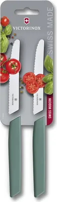 Immagine prodotto di Victorinox Swiss Modern Set di 2 coltelli da pomodoro verde salvia