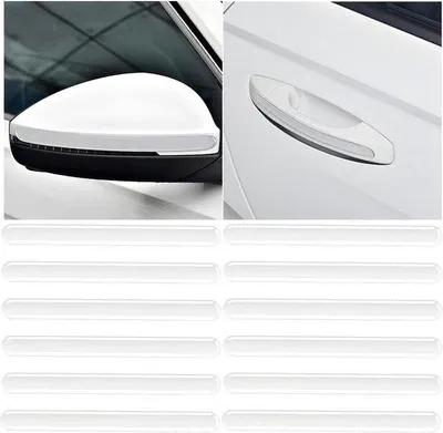 Obrázek produktu pro Ochranné lišty na auto, odolné proti poškrábání, průhledné, 12 kusů