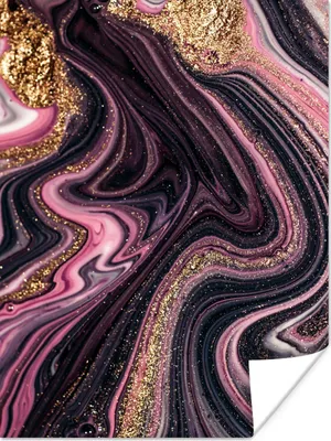 Produktbild von MuchoWow® Poster Marmoroptik - Rosa - Lila - Gold - Luxus - Marmor 120x160 cm - Wandbilder