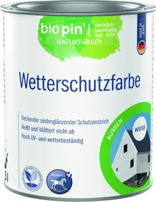 Produktbild von Biopin Wetterschutzfarbe 750 ml weiß