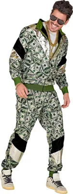 Produktbild von Geld-Trainingsanzug Gangster Dollar Print - M