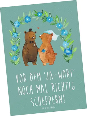 Produktbild von Mr. & Mrs. Panda Postkarte Polterabend Spaß - Meeresbrise - Geschenk, Ansichtskarte, Hochzeit, Geschenke, Postkarten, scheppern, Hochtzeit, Heiraten, Ansichtskarten
