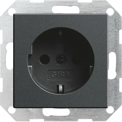 Produktbild von GIRA Einsatz Schutzkontakt-Steckdose System 55, Standard 55, E2, Event, Event Klar, Event Opak, Esprit, ClassiX Anthraz (018828)
