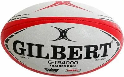 A Gilbert G-TR4000 trainer rugby ball is shown against a white background.