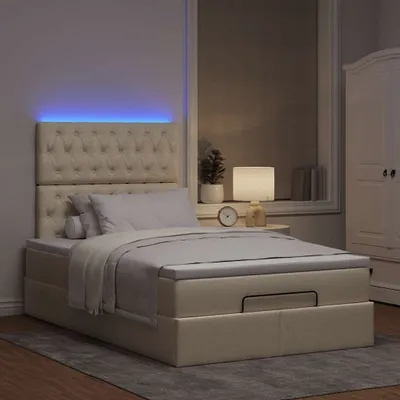 Produktbild von Stabli MöbelBettgestell - CLORIS - Ottoman-Bett mit Matratze Creme 120x190 cm Stoff - Klassische Betten Neu Design1898