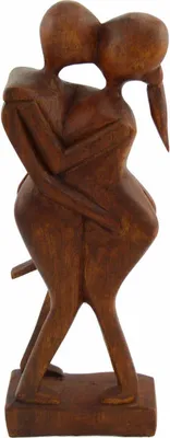 Produktbild von Holz Figur Skulptur Abstrakt Holzfigur Statue Afrika Asia Handarbeit Deko Akt, 10 cm