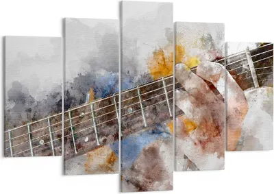 Produktbild von Bild auf Leinwand - Leinwandbild - Gitarre Musik - 150x100cm - Wand Bild - Wanddeko - Wandbilder - Leinwanddruck - Bilder - Kunstdruck - Wanddekoration - Leinwand bilder - Wandkunst - EA150x100-3448
