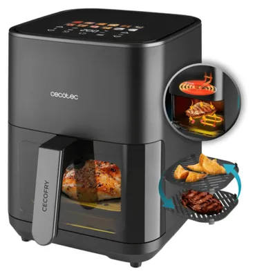 Produktbild von Cecotec Cecofry&Grill Duoheat 4000, Heißluftfritteuse, 4 l, 40 °C, 200 °C, Einzelbild, Schwarz