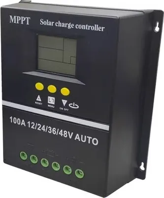 Obrázek produktu pro 100 A MPPT regulátor solárního nabíjení 12 V 24 V 36 V 48 V s černým světlem LCD displej Inteligentní regulátor Regulátor nabíjení pro olověný akumulátor Dva USB porty Chladič z hliníkové slitiny