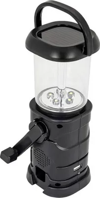 Zdjęcie produktu dla Solarna lampa turystyczna LED z dynamem i radiem, wygodny uchwyt do przenoszenia, 2w1 Platinium