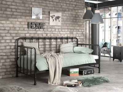 Produktbild von Vipack BRONXX Daybett mit Liegefläche 90 x 200 cm Schwarz matt