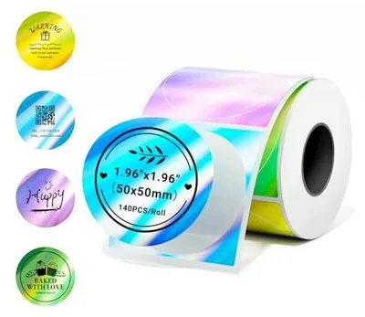 Zdjęcie produktu dla Etykiety okrągłe termiczne 5 cm holograficzne do drukarek