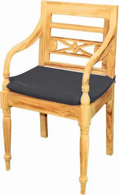 Produktbild von Teako Design Sitzauflage für Gartenstuhl Aoste 45x42 cm Schwarz