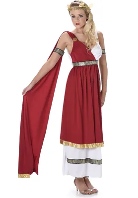 Immagine prodotto di Elegante costume romano antico da donna rosso-bianco-oro - L