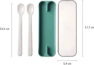 Produktbild von Mepal - Fütterlöffel Mio - Babylöffel - Kleinkind Fütterlöffel - Spülmaschinengeeignet & BPA frei - 2er Set - Sunshine & Rainbow