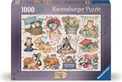 Immagine prodotto di Ravensburger - Puzzle 1000 gatti pazzi Un anno da gatto