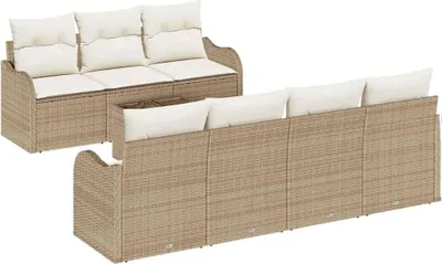 Immagine prodotto di vidaXL Set divano da giardino Beige 55 x 55 x 37 cm Poly-Rattan