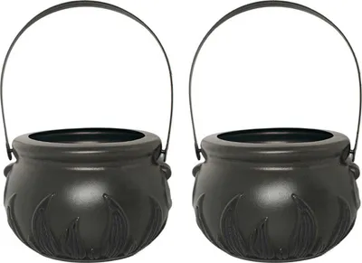 Produktbild von 2 Stück Halloween Süßigkeiteneimer Hexenkessel Geist Kürbis Schädel Eimer Trick oder Treat Süßigkeitenschale Partyzubehör Heimdekoration