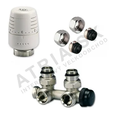 Obrázok produktu pre SADA M - Ventil IVAR - termostatická a regulačná armatúra - s prednastavením - 1/2"xEK; 15x1; rohové