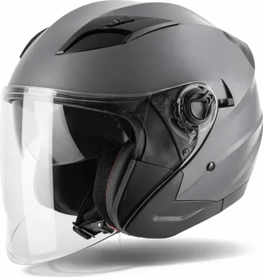 Produktbild von VINZ Calobra Jethelm mit Sonnenblende und Visier | Roller Helm Motorradhelm | ECE 22.06  | in Gr. XS-XXL - Matt Titanium | M (57 - 58 cm)