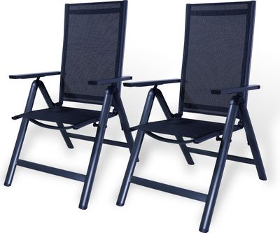 CCLIFE Gartenstühle Klappbar aus Premium Aluminium Balkonstuhl Gartenstuhl bis 150 kg Klappstuhl- Modell: RelaxPro