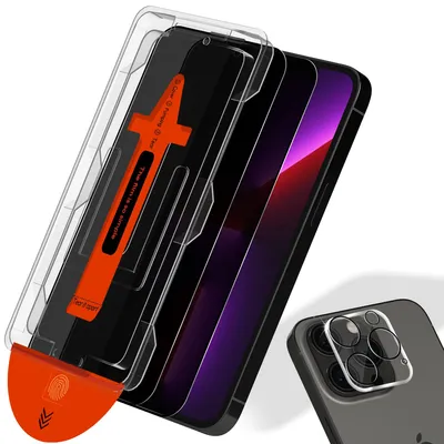 Zdjęcie produktu dla 2-pak iPhone 13 Pro Szkło ochronne na ekran Privacy & 1-pak ochrona obiektywu - Szkło hartowane | [Automatyczna instalacja] - Bez bąbelków