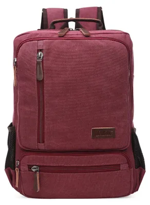 Produktbild von Elzusha – Vintage-Rucksack für Herren, aus Canvas – Großer Fassungsvermögen, Laptop-Rucksack für 17,3-Zoll-Laptops – Multifunktional für Reisen und Arbeit