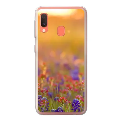 Produktbild von MuchoWow® Handyhülle Schutzhülle Hülle für Samsung Galaxy A20e Blumen - Gold - Sonne Silikon Softcase Handy Hülle - Abdeckung