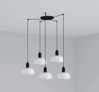 Image de TATAWIN S Lampe à suspendre 5 lumières Blanc 20340-116-5L