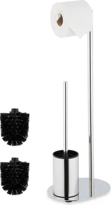 Image de Bouton de toilette élégant - 2 en 1 - Argent - Métal brillant