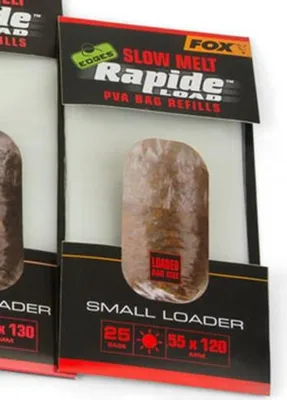 Produktbild von Fox Edges Rapide Refills Slow Melt - PVA Beutel, Größe/Packungsinhalt:55x120mm - 25 Stück