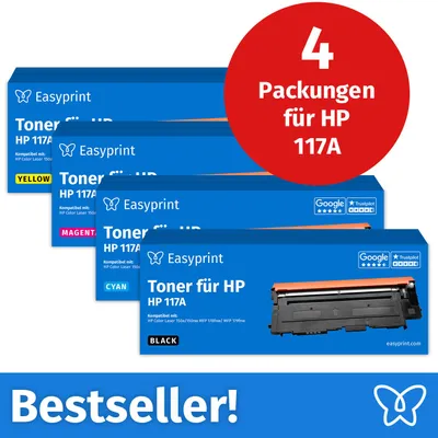 Produktbild von Easyprint Toner für HP 117A Multipack (BK/C/M/Y), Kompatibel mit HP ColorLaser 150, MFP-178, u.v.m., 4 Stück