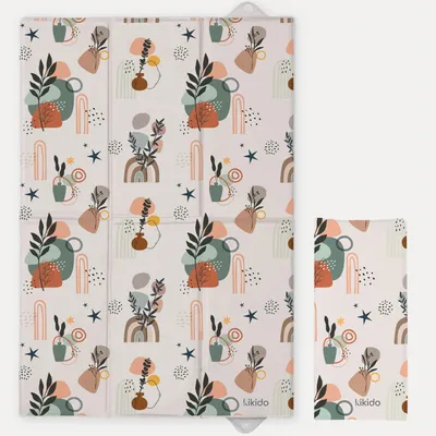 Produktbild von Kikido Baby Wickelunterlage unterwegs 40x60 cm - Weiche Reise waschbar für den Windelwechsel - Natur