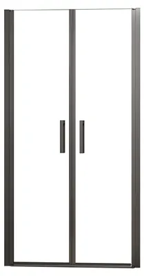 Produktbild von Duschspa Doppeltür 90x200cm Duschabtrennung Nischentür Schwingtür Pendeltür 8mm Nanoglas Duschtür Schwarz Duschkabine