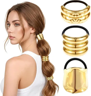 Imagen del producto de Conjunto de diademas, 3 piezas, color dorado, para mujer, accesorios para el cabello