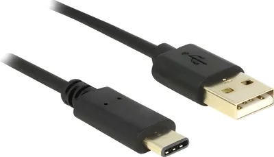 Zdjęcie produktu dla DeLOCK 2m, USB2.0-A/USB2.0-C, 2 m, USB A, USB C, USB 2.0, Męska/Męska, Czarny
