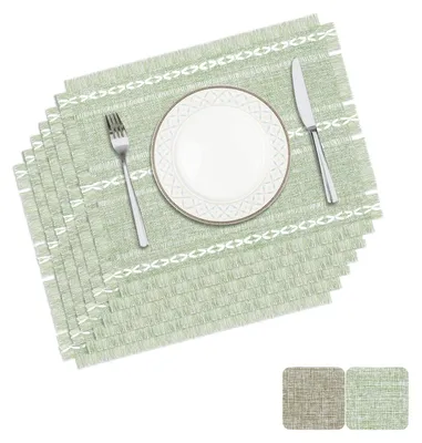 Stoff-Platzsets 45x30 cm, 6er-Set, Baumwoll-Leinen, rutschfest