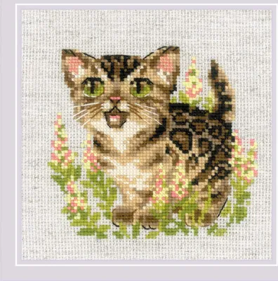 Produktbild von Riolis Kreuzstich Set "Bengal-Kätzchen ", Zählmuster, 15x15cm